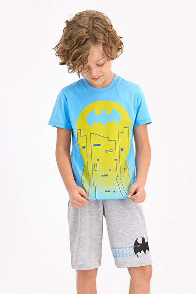 Batman Licensed Blue Boys' Bermuda Set