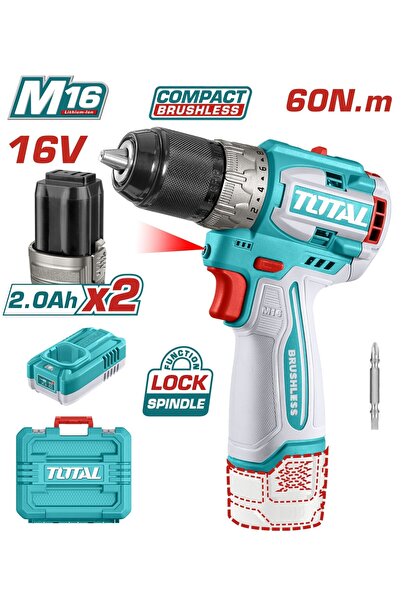 TOTAL LI-ION AKÜLÜ KÖMÜRSÜZ MATKAP TDLI16682E