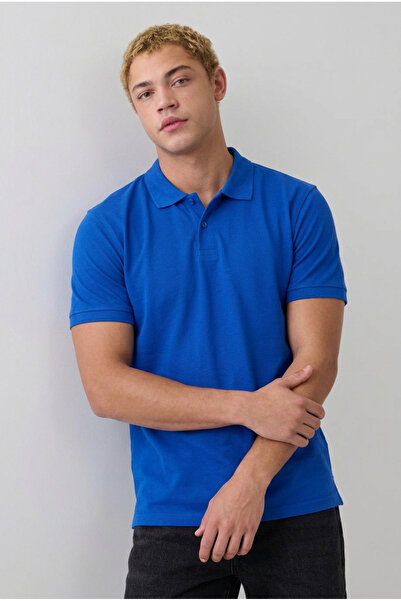 COMBİNE MİCHAİL Men's School & Casual Flare Blue T-Shirt
