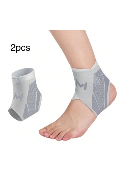 Choice4 Gray 2pcs 1/2pcs Cooper Ankle Support Compression Foot Sleeves for Me...