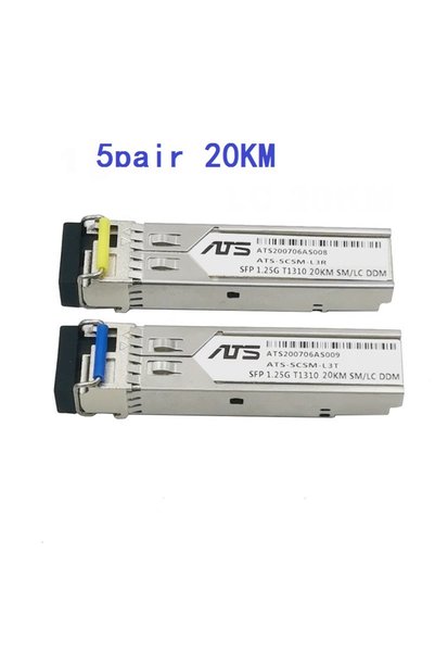 Choice 5 أزواج 20 كم 1.25 جيجا 5 كم 20 كم موصل LC أحادي الاتجاه وحدة SFP مفرد...