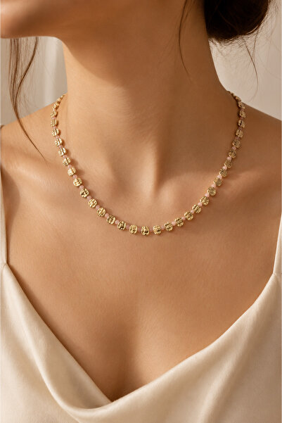 Alexis Carrel Mirella Gold Crushed Beaded Powder Beaded Women's Necklace