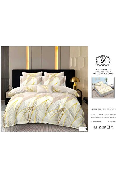 RMR textile Lenjerie de pat finet 4 piese in diverse modele si culori cu husa...