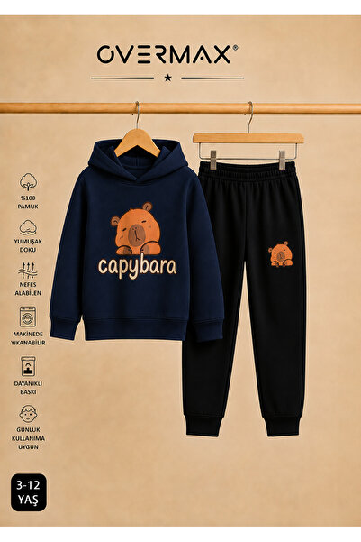 OVERMAX Capybara Printed Hooded Children's Tracksuit Set – Ages 3-12