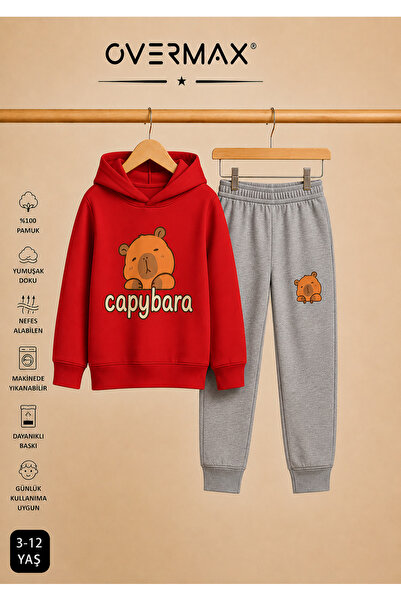 OVERMAX Capybara Printed Hooded Children's Tracksuit Set – Ages 3-12
