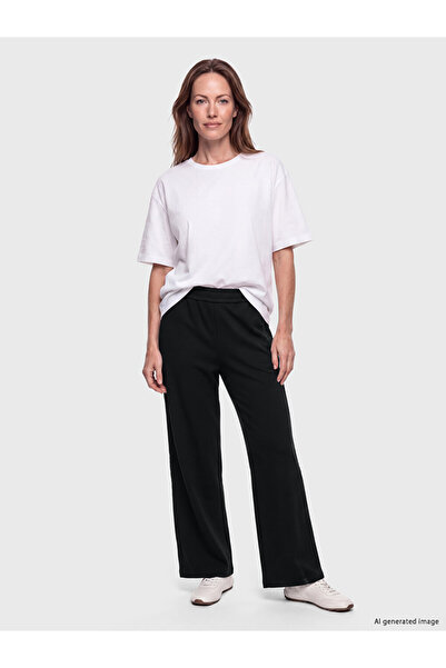 LC Waikiki Vizyon New Season Black Women's Trousers with Elastic Waist and La...