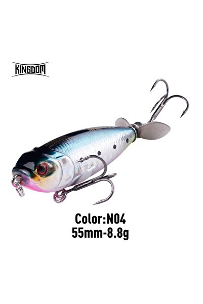 Choice3 طُعم صيد السمك N04 Kingdom Propeller Pencil Bait Topwater 55 مم 8.8 ج...