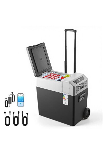 OMS Cutie frigorifica profesionala cu compresor, Troller, Capacitate 50 l, Al...