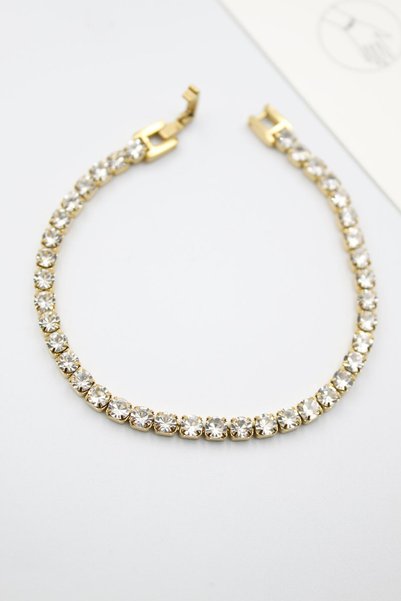 Generic Brand Gold Color Stone Waterway Steel Stylish Elegant Bracelet