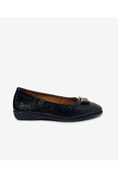Greyder Kadın Siyah Kroko Hakiki Deri Comfort Ayakkabı 6Y2FA59416