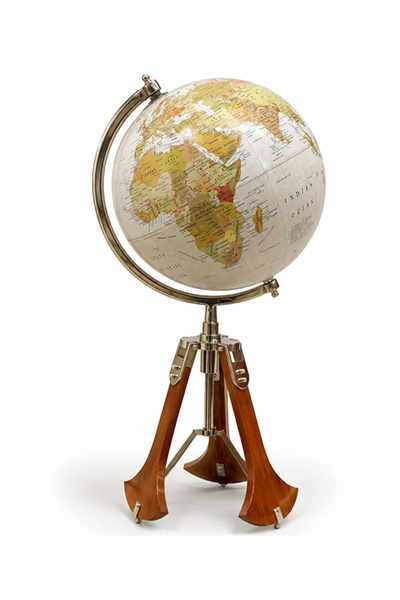 Livenda Decorative World Globe with Wooden Tripod Stand Sl1441-W
