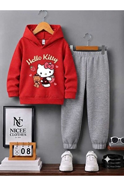 NC Nicee Clothes Children's Tracksuit Set Unisex (Double Hello Kitty Print Wi...