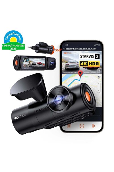 VANTRUE Nexus 4 Pro S 3 Kameralı 4K UHD Wi-Fi GPS Araç Kamerası