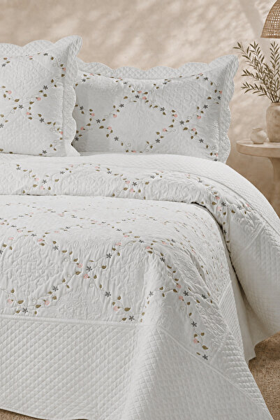 Bikaya Home Colorful Embroidered Double Velvet Bedspread Set |   250X260 cm |...