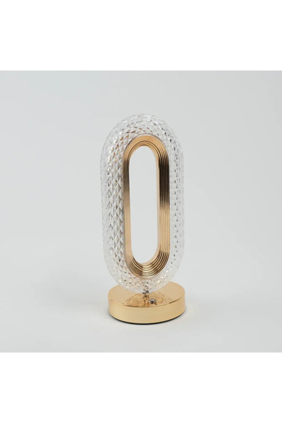 Virello Lampă de masă USB ovală aurie – LED bicolor reglabil, design modern ș...