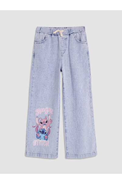 LC Waikiki Wideleg Stitch and Angel Printed Girls' Jean Pants