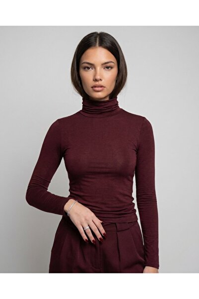 Made in Italia OhMyDress Διαφανής Κασμιρένια Μπλούζα για Γυναίκες Μπορντό – Κ...