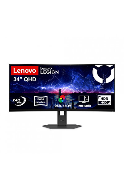 LENOVO Monitor Gaming Legion 34W-2c, 34 ", 3440 x 1440 pixeli, Negru, 3 ani g...