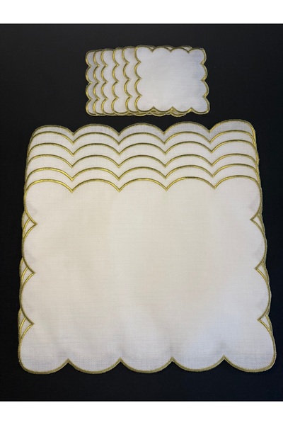 Smiling Home Set of 12 Gold Color 6 Single Wavy Cloud Model American Placemat...