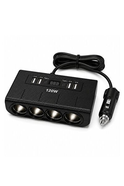 MR.SMART F.T.C 120W Car Power Adapter, 4-Socket Lighter Splitter with USB-A &...