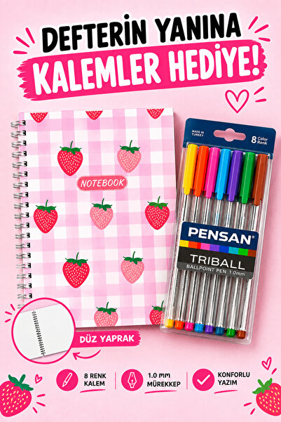 TOMBİ-X Patterned Unlined Spiral Notebook A5 Size – 60 Sheets 120 Pages Desig...