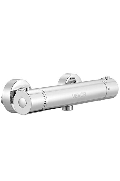 VEVOR Baterie dus termostatica, Argintiu, Debit de apă reglabil, 20-50 ℃, dim...