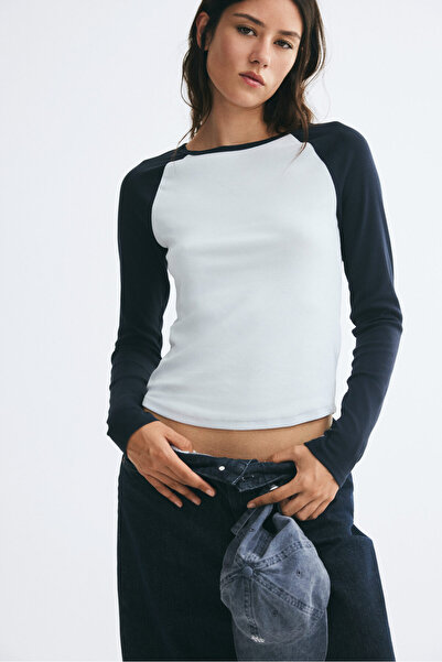 H&M Pamuklu ve Reglan Kollu Üst