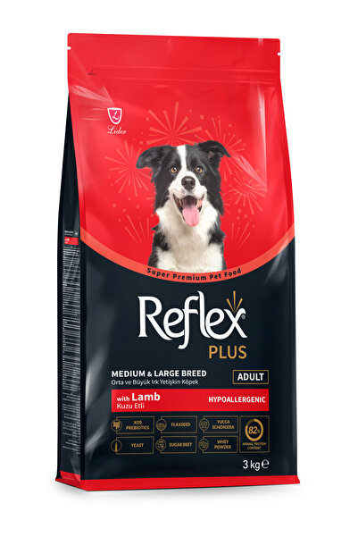 Reflex Plus Orta ve Büyük Irk Kuzu Etli Yetişkin Köpek Maması 3 Kg