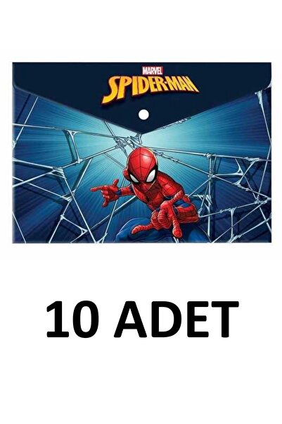 KESKİN COLOR 10 Pieces Spider Man A4 Clip-On Envelope File