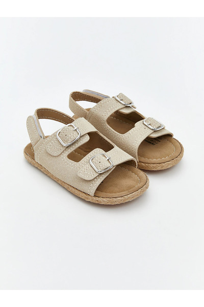 Ponchiq Beige Double-Strapped Boys' Sandals