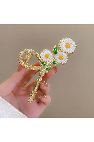 Glamluxe Gold Color Elegance Series Stylish Metal Clasp with Daisy Flower Detail