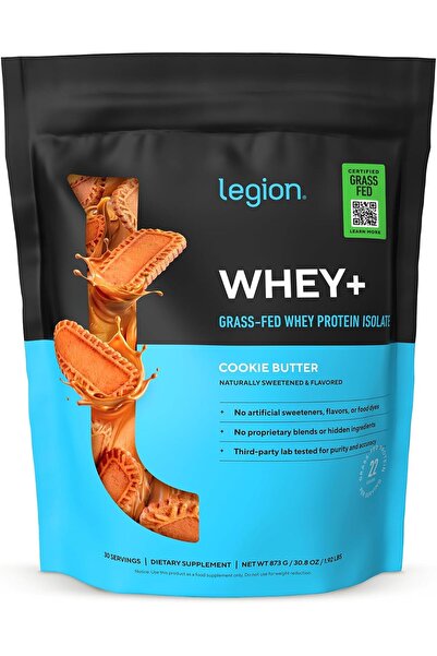 LEGION Whey+ Protein Whey Isolate from Grass Fed Cows (Cookie Butter, 30 Serv...