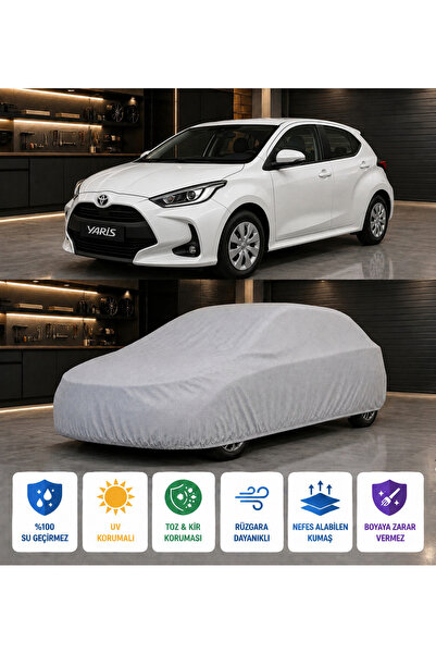 COCEM Toyota Yaris Araç Brandası Tam Kapama Oto Örtüsü Su Geçirmez UV Korumal...