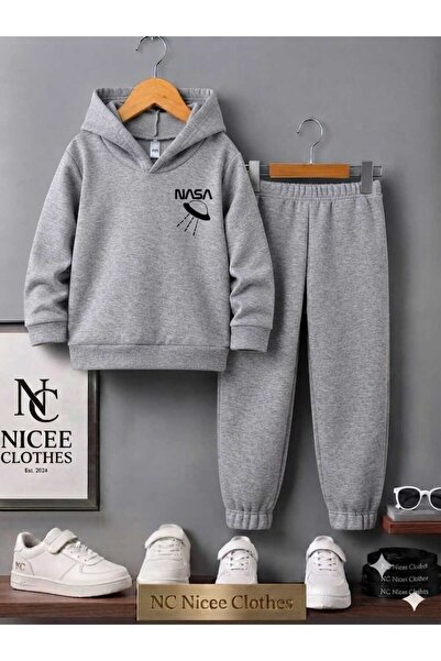 Leto Lykia Children's Tracksuit Set Unisex (Black Nasa Left Hand Umbrella Win...