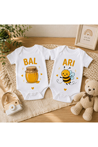 Novera Organic 100% Cotton Funny Special Baby Bodysuit for Twins