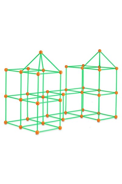 OMS Set constructie Fort luminos, 140 buc, fara baterii, Geanta depozitare