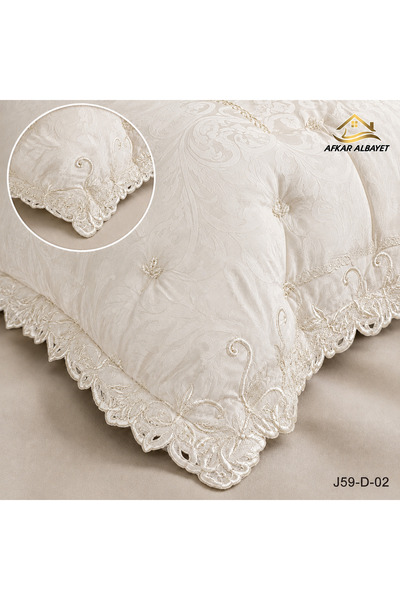 Afkar Albayet Nefren Chenille Luxury 8 Pieces Bridal Bedding Set with Lace Detail