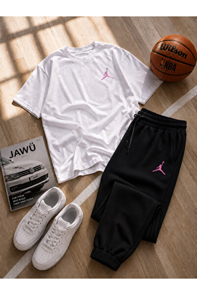 JAWÜ FASHION SET Premium de Trening și Tricou Oversize din Bumbac Imprimat BA...