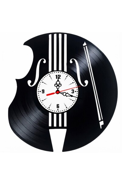 OEM Ceas de perete decorativ din disc de vinil, model Vioară Muzică Clasică A...