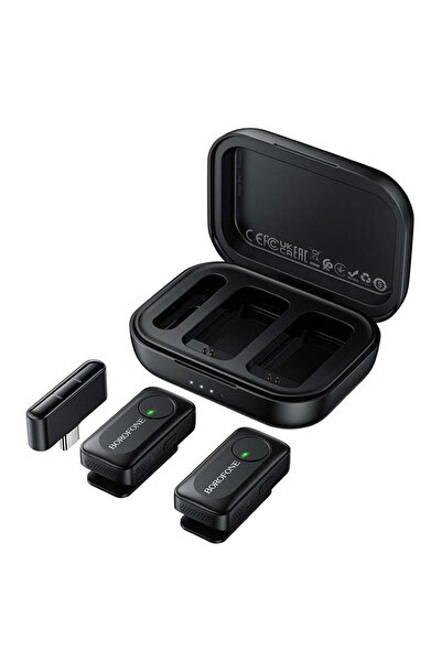 Borofone Ασύρματο μικρόφωνο πέτου Lemai BFK17, USB-C, με θήκη φόρτισης, ακύρω...