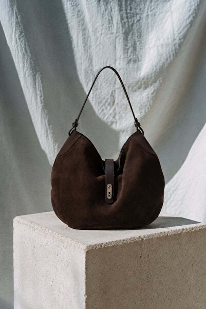 5in1Canpolat Brown Roman Suede Bag 7998