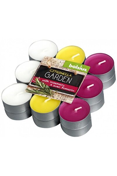 Bolsius Set 18 lumanari pastila, Rozmarin Citronella, parfumate, anti-tantari