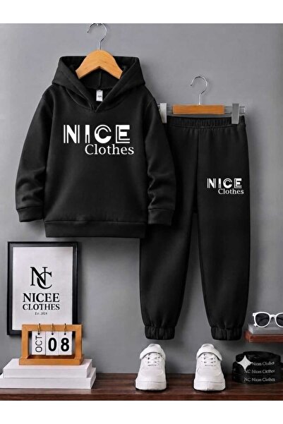 NC Nicee Clothes Children's Tracksuit Set Unisex (White Inice Clothes Printed...