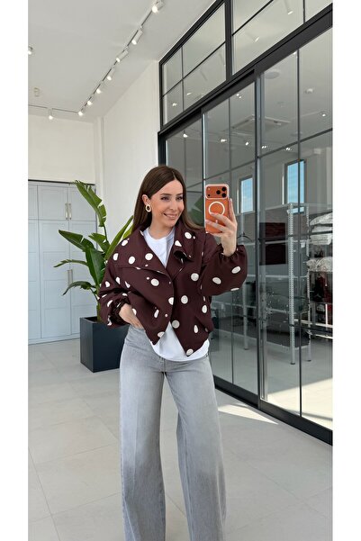 elif teke Large Polka Dot Jacket Brown