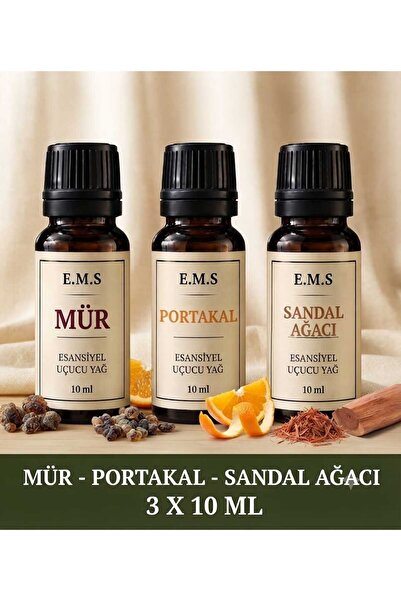 E.M.S AVM MÜR - PORTAKAL - SANDAL AĞACI Esansiyel Uçucu Yağ Buhurdanlık Yağı ...