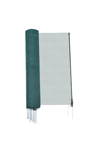 OMS Tarc temporar mobil pentru Pasari/Animale mici, 0.9 x 15 m, Verde, 9 x St...