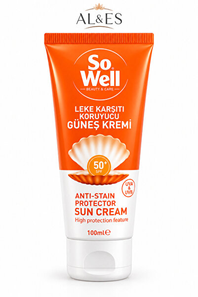 AL&ES kozmetik So Well SPF 50+ Leke Karşıtı Güneş Kremi 100 ml UVA UVB Yüksek...