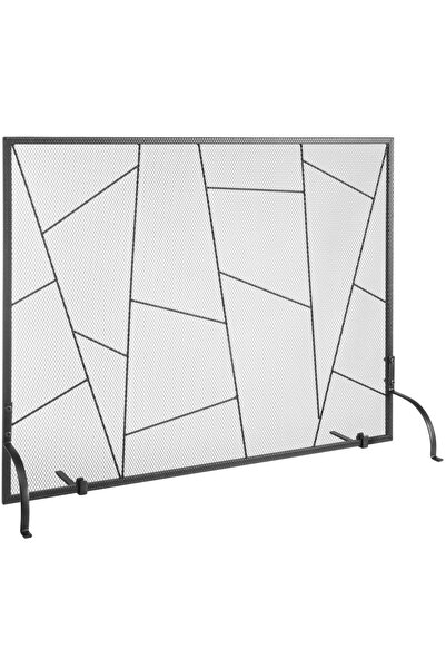 VEVOR Ecran pentru semineu 906x720 mm, Otel, Negru