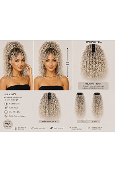 Afro Kıvırcık Mandallı Toka & Ön Çıt Çıt Seti