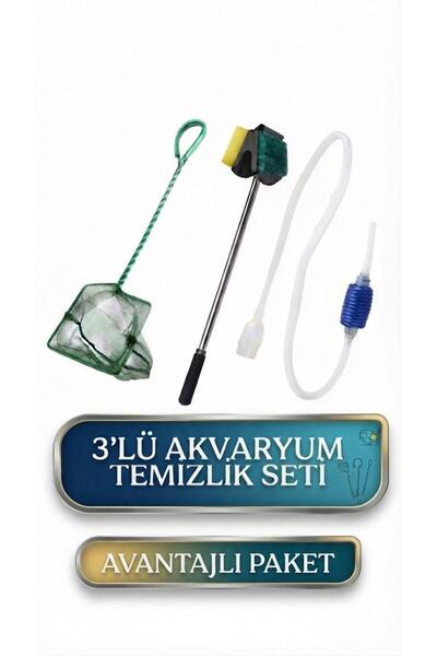 HGROUP 3lü Akvaryum Temizlik Seti - Profesyonel Dip Pompası, Cam Temizleme Sü...